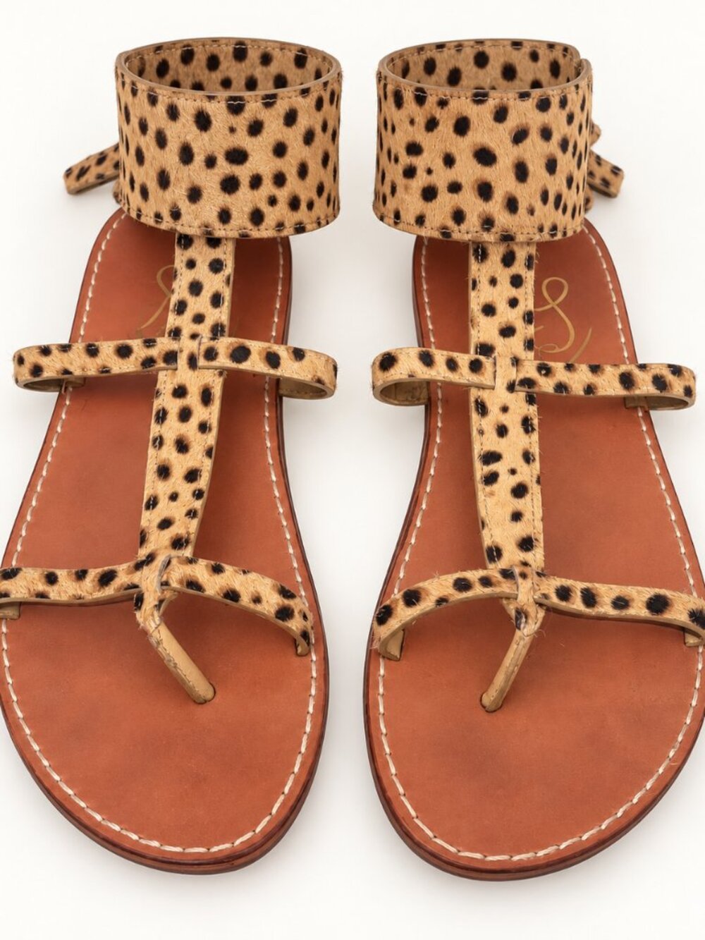 Sam Edelman Mollie Cheetah Calf Hair Gladiator Sandals 10M